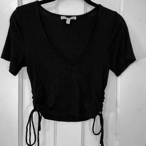🌼express black crop top with ties🌼